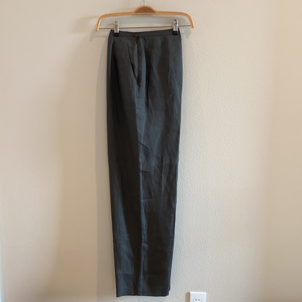 Lafayette 148 Wide-Leg ‘On-Trend’ Linen Dress Slacks in Deep Grey - NWT!